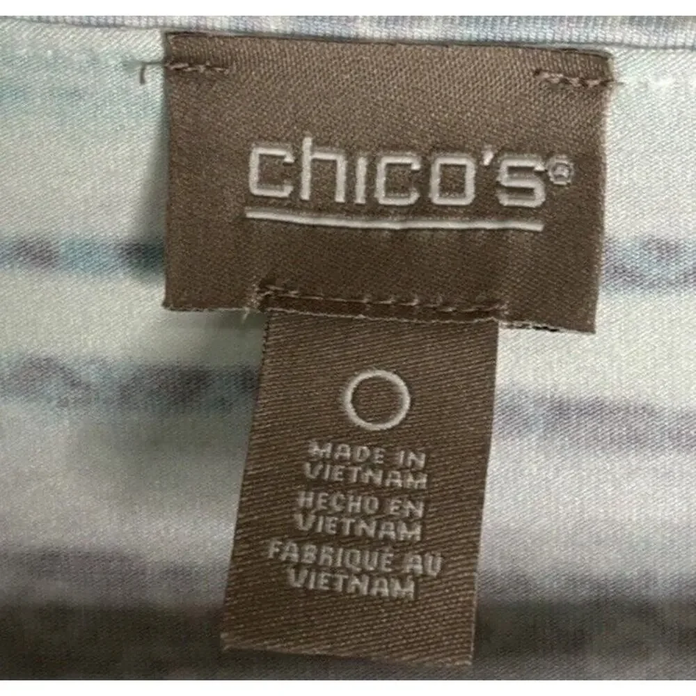Chico’s Dress Coastal Midi Size Small Summer Colorful Blue Purple Beach - Picture 7 of 9